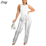 Sleeve Bodysuit and Pants Fringe Tassel Trousers Two Piece Set Tracksuit Fall Women Clothing Sexy Skinny