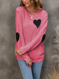 And Winter New Round Collar Solid Color Small Love Jacket Loose Sweater Knitted Shirt