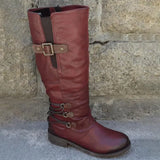 2025 New Rough And Martin Boots Large-Size High-Sleet Zipper Women's Boots Knight Boots Women