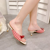 Cool Slippers 2025 Summer Toe A Word High-Height Cool Slippers Square Head French Style Wear Fine And