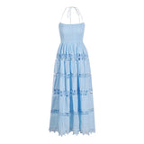 Holiday Style Dress Women 2025 Summer New Fashion Temperament Sleeveless Bra Strap Design To Hang The Neck