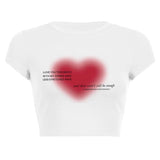 New Ins Summer Women's Sexy Print English Short T-Shirt