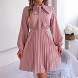 Wind Shooting 2025 Spring And Summer Temperament Tice With Long Sleeves Of A Hundred Folded Skirts Women's