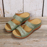 Large-Size Car Line Slippers 2025 New Women's Round Head Comfortable Slippers Slope Retro Cool