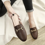 Version Of The New Muller Shoes Flat Half Slippers Women Lazy Outside Wearing The Head Size