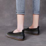 Layer Of Cowhedry Hand-Made Soft-Soled Single Shoes Four Seasons Of New Sen Tethered Lazy Shoes Leather Flat Women's