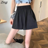 Women Pure Minimalist Folds New Design Summer Fashion Daily All-match Pockets Ulzzang Loose Ladies Streetwear Retro
