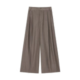 Women's Clothing Explosion Fashion Stripe With Cushioned Shoulder Belt Suit + Double Trousers