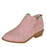 Large-Size Short-Skinned Leather Boots Women's Sharp Tips And Zippered Velvet And Ankle Boots Women's Martin
