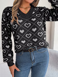 Shooting 2025 Autumn And Winter Sweet Love Lantern Sleeve Sweater Women's