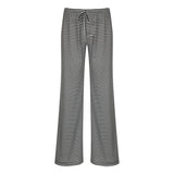 Cloth Forget Lazy Wind Stripes Loose Thin Tie With Low-Rise Slacks Hot Girl Knitted Broad Leg