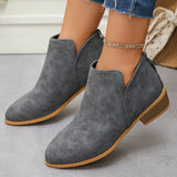 Large-Dish-So-Skin Boots Women's Pointed Zippers And Ankle Boots Women's Zippers And Ankle