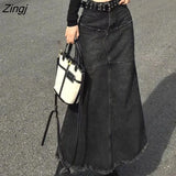 Skirts Women High Waist Distressed Vintage American Streetwear Ulzzang Vintage Students Spring Chic Trendy Gothic