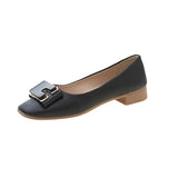 Buckle Korean Version Of Single-Shoe Women In The New Autumn 2025 With Coarse Heel Square Head Professional Working Temperament Women's
