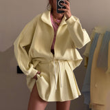 Rhisey With A Hundred Folded Skirt Suit Women's Summer New Sports Leisure Sexy Pure