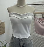 Design Sense Of Small Heavy Industry Drilled With Chest Pad Inside The Bottom Of The Coat Short Vest Woman