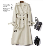Zingj Women In The Long 2024 Spring And Autumn New Korean Version Of Large Size Small Popular British Wind Coat Over The Knee