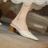 Women's Shoes 2025 New Summer High Heels Women's Top Head Pedaling Half Drag Women's High Heels