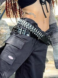 Grunge Punk Style Gothic Dark Rivet Belts for Women Streetwear Bullet Cosplay Cummerbunds Unisex Belt Sashes