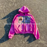 Printing Hoodie Jacket Winter High Street Loose Hot