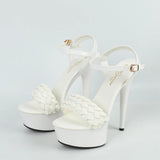 Zingj Hot Style 13Cm15cm Super High Heels Fine Heel Waterproof Platform Sandal Transparent Crystal Shoes Wedding Shoes