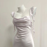 Pure Collared Collared Sling Dress Woman's New Waist Temperament Design Small Babes