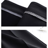 Women 2023 Spring Stretch Solid Suit Trousers Women Black Ankle-length High Waist Oversize Pants with Pocket Woman
