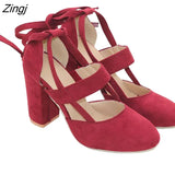 Women Pumps Plus Size 35-43 Women Heels Chaussures Femme Gladiator Summer High Heels For Party Wedding Shoes Women Thick