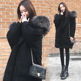 Wool Collar Cotton Coat Winter Coat Woman 2025 Fat Mm Korean Version Of The Student Thick Thin Long Ins Cotton
