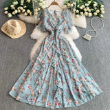 Crumlore Spun Dress Summer New Waists Thin Temperament Orange Trussed French Retro Punut Fairy