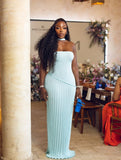 Spring/Summer New Hot Fashion Style Twisting Flower Fork Long Wool Dress