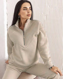And Autumn 2025 Fashion Casual Hoodie Two Sets Of Long-Sleeved Solid Color Grip Velvet Feet Leisure