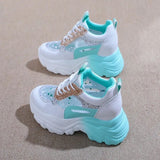 New Summer High-Up Small White Shoes Women's Spring Net Casual Sneakers Breathable Old Dad Shoes Net