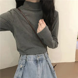 Zingj Velvet Half High Collar Bottom Shirt Women's Autumn 2024 New Interior With White Long-Sleeved T-Shirt Women's Chic Student