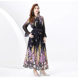 And Autumn Women's Printed Femininity Shirt Blouse Flowers Half-Dressed Two Sets Of Belly Shaded
