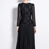 Small Scented Dress Female Senior Feeling Heavy Industry Nail Bead Metal Collar Lace Splicing Hundred Folded Fairy