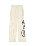 school baggy sweatpants with seams and logo