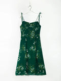 Lace Up Slit Green Midi DressOutfit