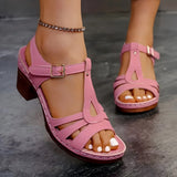 Women In The Summer Of 2025 New Korean Version Of Fish Mouth Coarse-Tall Buckle With High-Heeled