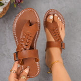 43-Carded Metal Buckle With Cold Slippers 2025 Summer New Flat-Bottomed Characters Beach Wearing Women's