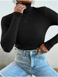 Turtleneck Ribbed Knit Sweater- Outfit