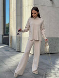 And Winter Long Sleeves Of Loose Casual Trousers Sweater Set Women Hot Selling Fork