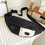 Bags Casual Functional Money Phone Pouch Belt Bag Female Canvas Banana Bag Fanny Pack Cargo Harajuku Fashion Ulzzang