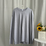 2025 New Hot Pure Color Long-Sleeved T-Shirt Women Loose Cotton Collar Base