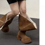 Goods Large Cylinders With Thick Snow Boots Women 2025 Autumn And Winter New Fur Warm Knight