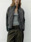 Temu Same Jacket Autumn And Winter New Top Lingge Quilt Cotton Suit Loose Coat