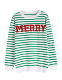And Winter New Sweater Women's Christmas Striped Letters Bump Color Jacket Knitted Shirt