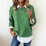 Sheintemu Autumn And Winter Long-Sleeved Round-Neck Casual Burst