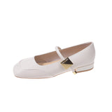 Women's Singles Shoes 2025 Spring And Autumn Square Head With Coarse Heel With Skirt Gentle Mary Treasure Shoes Temperament High