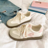 Fashion Training Shoes Women 2025 Summer New Thick-Soled Casual Women's Shoes College Style Lace Coloring Small White